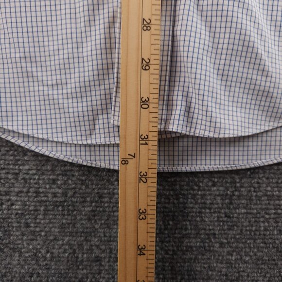 Brooks Brothers Non-Iron 15 4/5 Blue Check Cotton Button-Down Long Sleeve Pocket - Picture 12 of 16